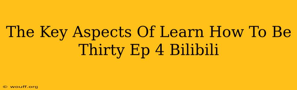 The Key Aspects Of Learn How To Be Thirty Ep 4 Bilibili