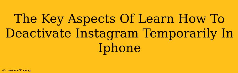 The Key Aspects Of Learn How To Deactivate Instagram Temporarily In Iphone