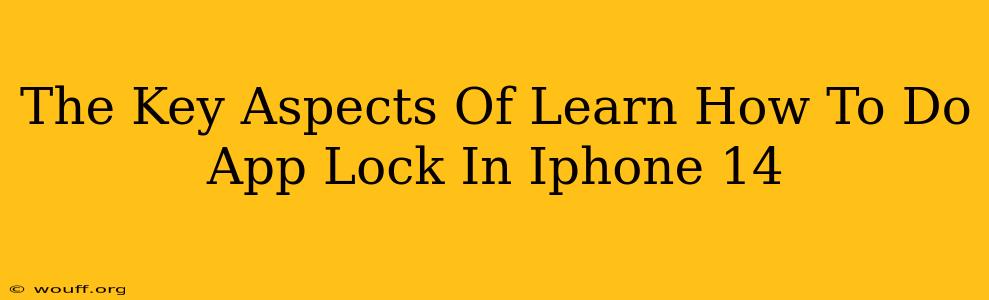 The Key Aspects Of Learn How To Do App Lock In Iphone 14