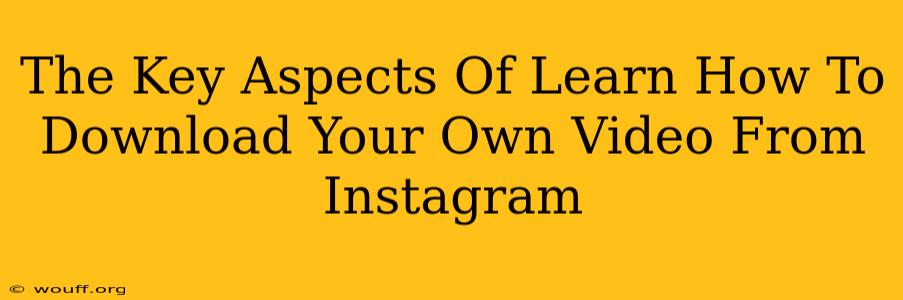 The Key Aspects Of Learn How To Download Your Own Video From Instagram