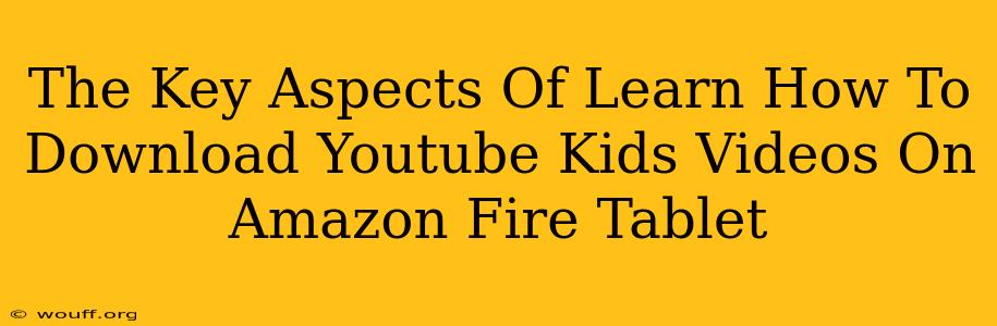 The Key Aspects Of Learn How To Download Youtube Kids Videos On Amazon Fire Tablet