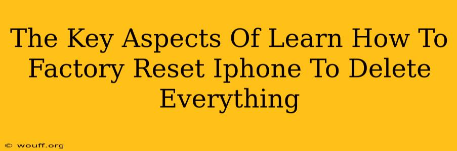 The Key Aspects Of Learn How To Factory Reset Iphone To Delete Everything