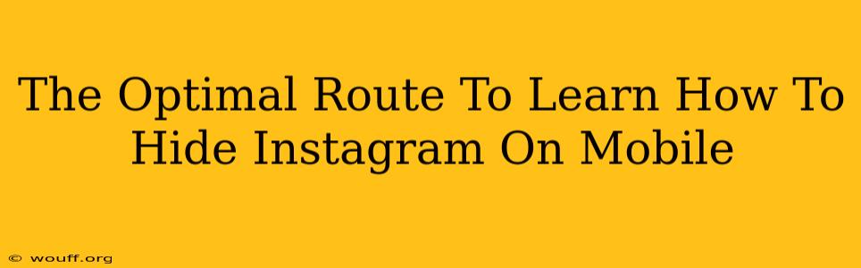 The Optimal Route To Learn How To Hide Instagram On Mobile