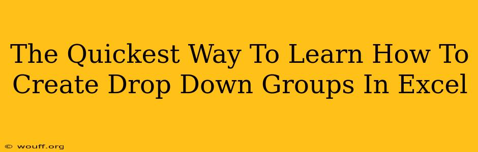 The Quickest Way To Learn How To Create Drop Down Groups In Excel