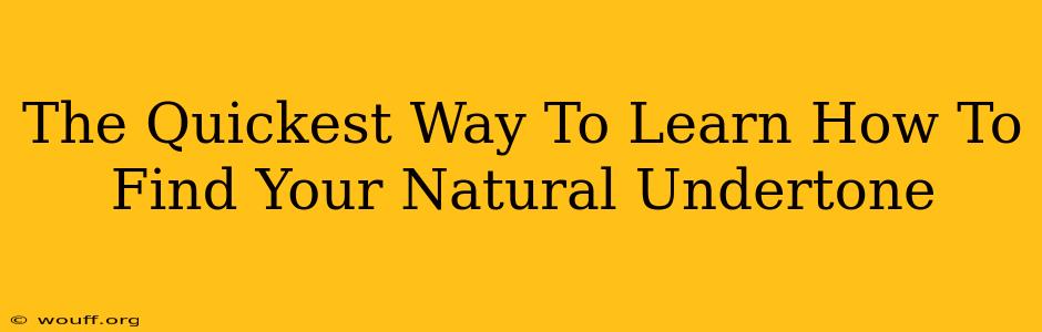 The Quickest Way To Learn How To Find Your Natural Undertone