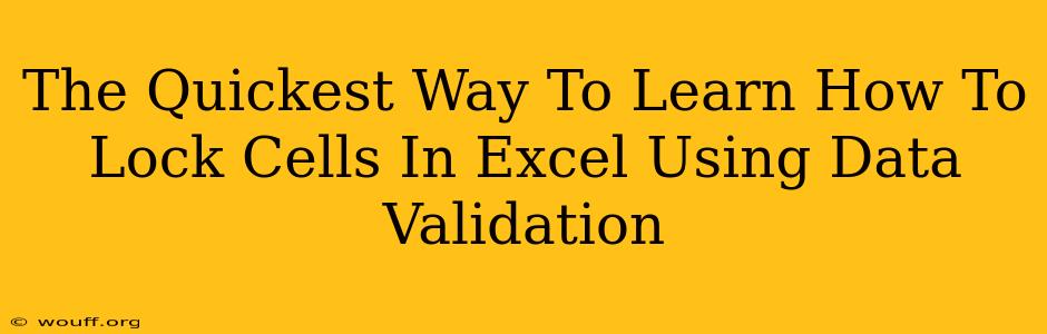 The Quickest Way To Learn How To Lock Cells In Excel Using Data Validation