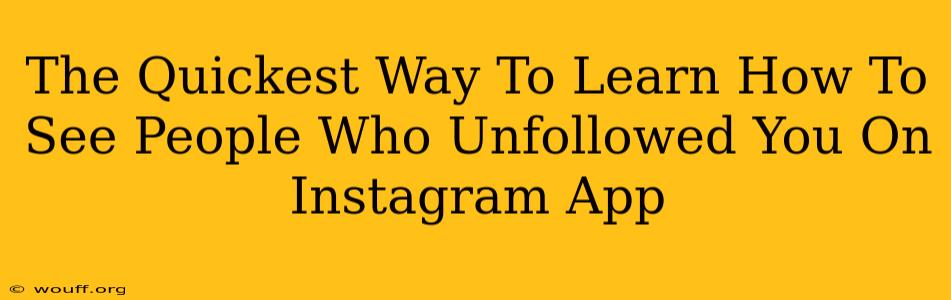 The Quickest Way To Learn How To See People Who Unfollowed You On Instagram App