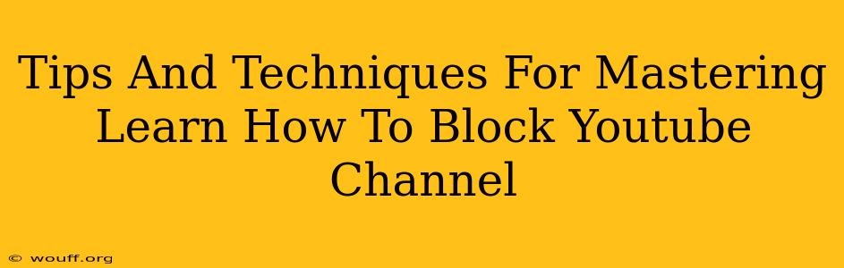 Tips And Techniques For Mastering Learn How To Block Youtube Channel