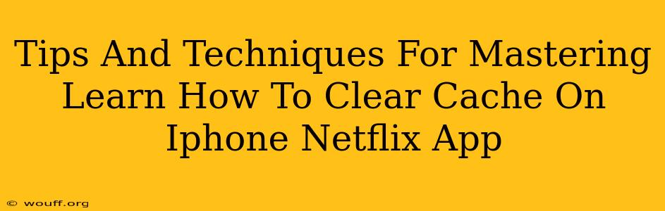 Tips And Techniques For Mastering Learn How To Clear Cache On Iphone Netflix App