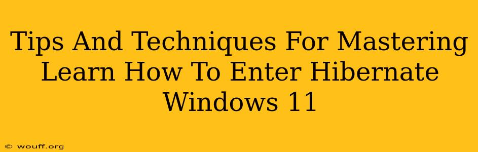 Tips And Techniques For Mastering Learn How To Enter Hibernate Windows 11