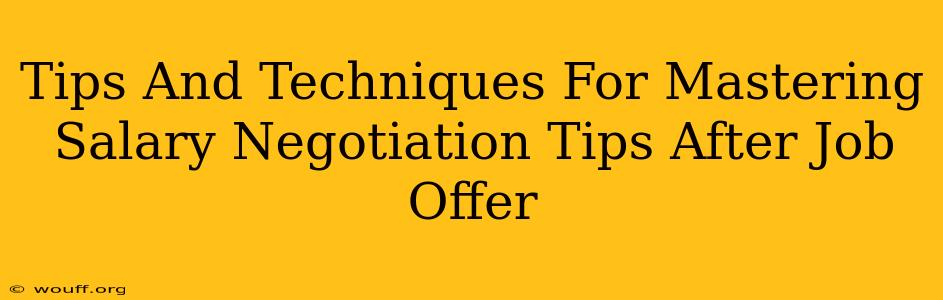 Tips And Techniques For Mastering Salary Negotiation Tips After Job Offer