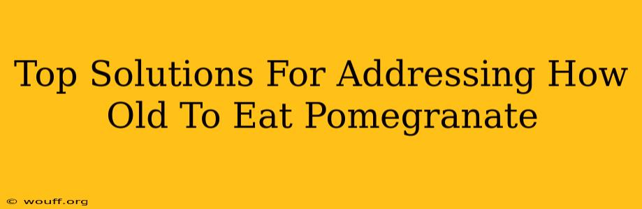 Top Solutions For Addressing How Old To Eat Pomegranate