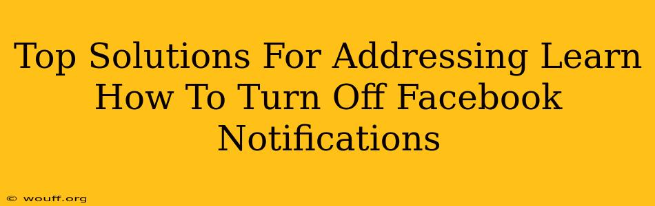 Top Solutions For Addressing Learn How To Turn Off Facebook Notifications