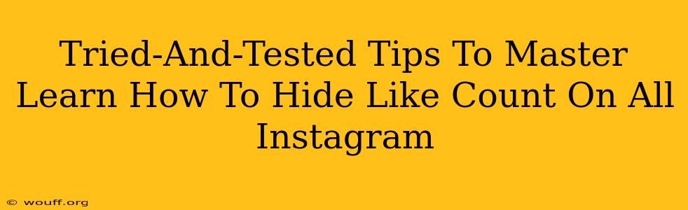 Tried-And-Tested Tips To Master Learn How To Hide Like Count On All Instagram