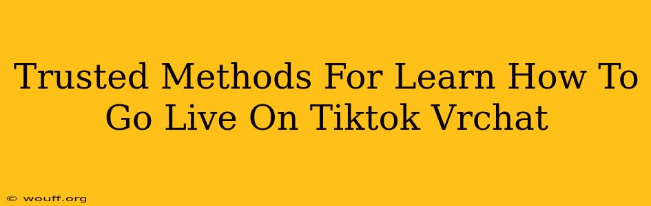 Trusted Methods For Learn How To Go Live On Tiktok Vrchat