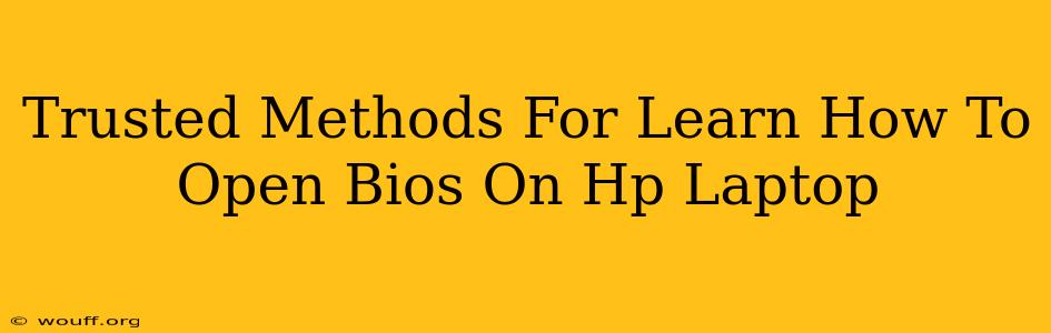 Trusted Methods For Learn How To Open Bios On Hp Laptop