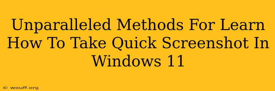 Unparalleled Methods For Learn How To Take Quick Screenshot In Windows 11