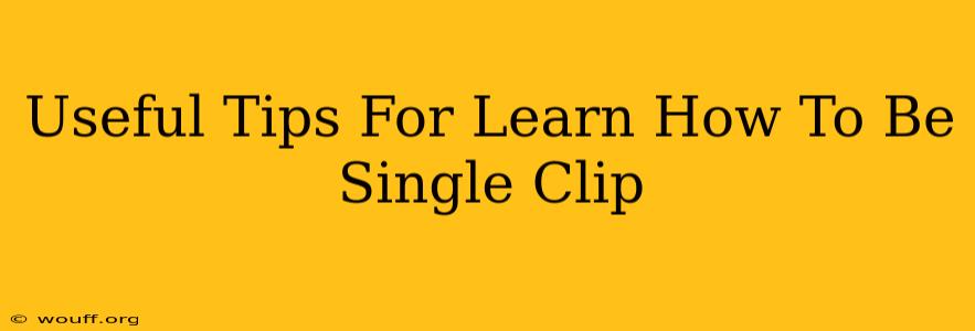 Useful Tips For Learn How To Be Single Clip