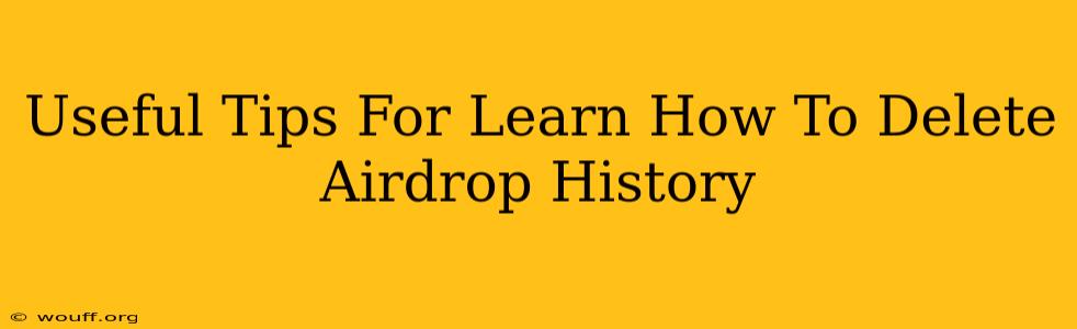 Useful Tips For Learn How To Delete Airdrop History