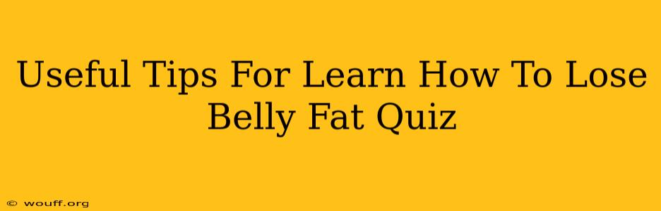 Useful Tips For Learn How To Lose Belly Fat Quiz