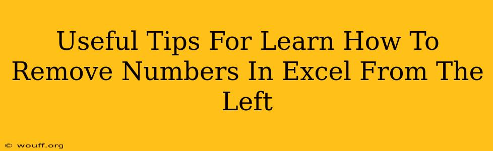 Useful Tips For Learn How To Remove Numbers In Excel From The Left