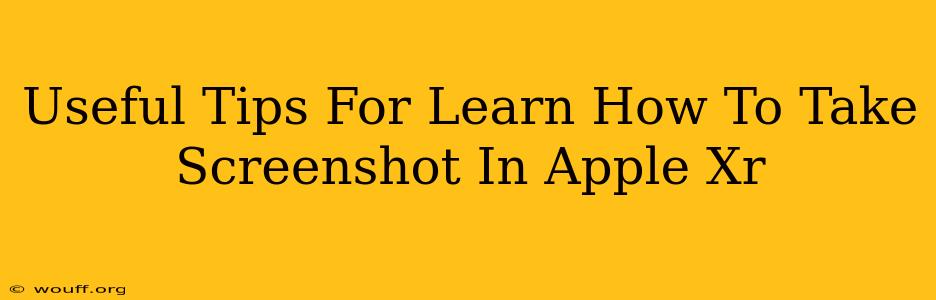 Useful Tips For Learn How To Take Screenshot In Apple Xr