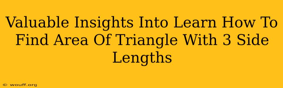 Valuable Insights Into Learn How To Find Area Of Triangle With 3 Side Lengths